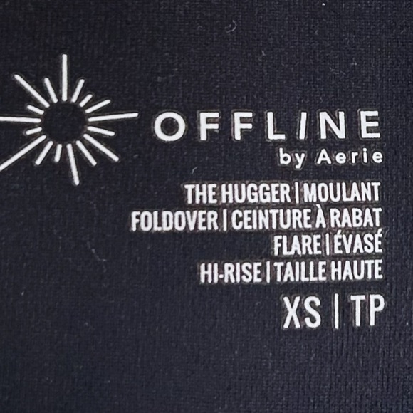 OFFLINE By Aerie The Hugger High Waisted Foldover Flare Legging Black XS - Picture 7 of 8